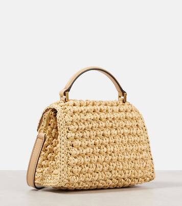 VSling Mini raffia-effect tote bag | Valentino Garavani