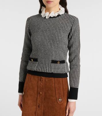 Houndstooth virgin wool sweater | Valentino