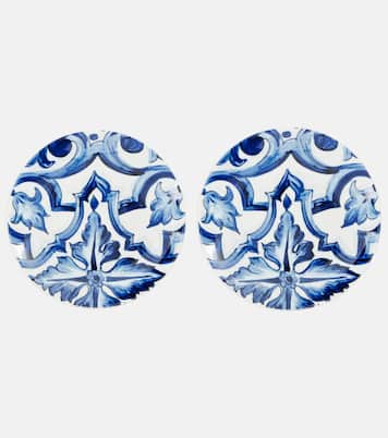 Set of 2 porcelain dessert plates | Dolce&Gabbana Casa