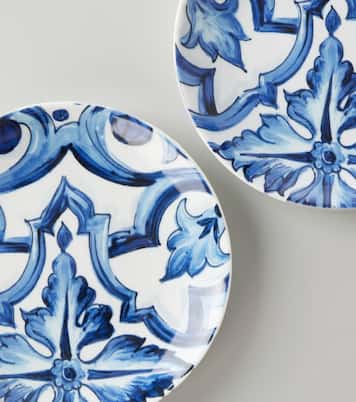 Set of 2 porcelain dessert plates | Dolce&Gabbana Casa