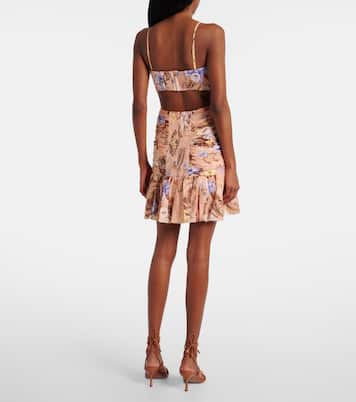 Vestido corto Coco de algodón floral | Zimmermann
