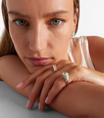 Bague en or rose 18 ct, émail et diamants | Kamyen