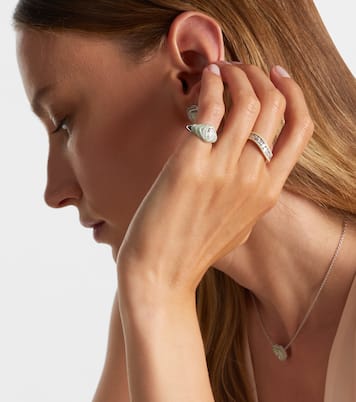 Bague en or rose 18 ct, émail et diamants | Kamyen