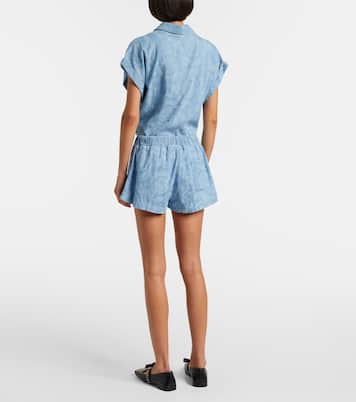 Barocco denim chambray shorts | Versace