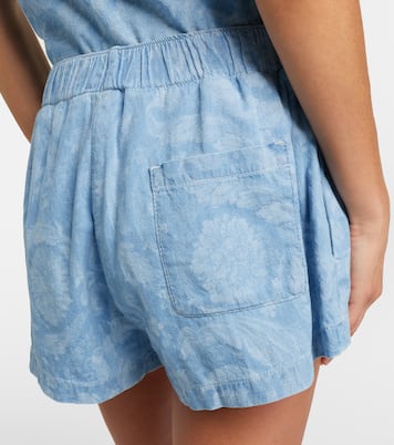 Barocco denim chambray shorts | Versace