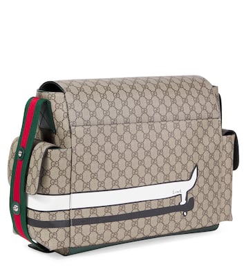 유아 - GG 캔버스 레더 기저귀 가방 | Gucci Kids