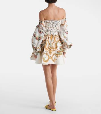 Robe bustier en lin et soie à fleurs | Camilla