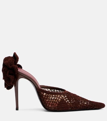 Floral-appliqué crochet mules | Magda Butrym