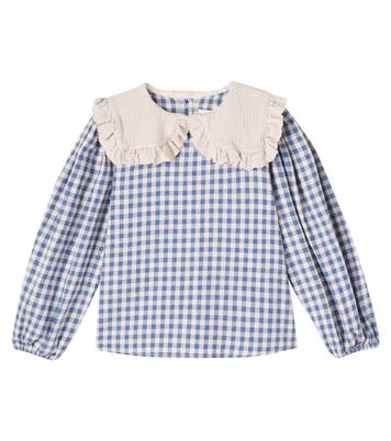 Belen gingham cotton flannel blouse | Cozmo