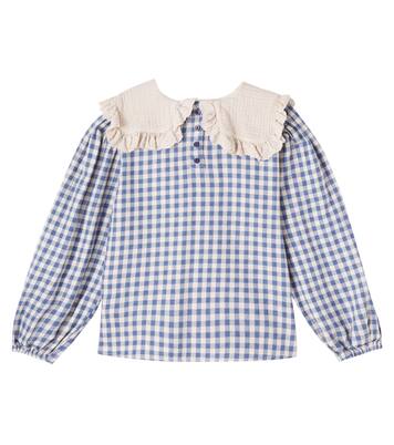 Belen gingham cotton flannel blouse | Cozmo