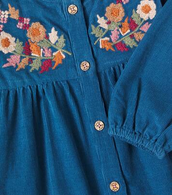 Baby embroidered cotton corduroy onesie  | Louise Misha