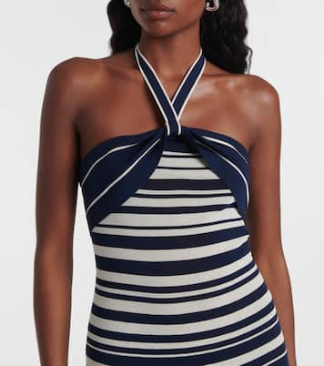 Abito lungo Axel in misto cotone a righe con scollo all’americana | Faithfull