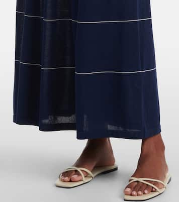 Abito lungo Axel in misto cotone a righe con scollo all’americana | Faithfull