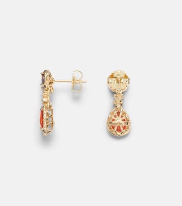 Doublet 18kt gold drop earrings with gemstones | Suzanne Kalan
