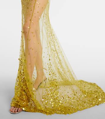 Sequined sheer mesh gown | The Attico