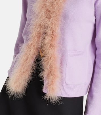 Cardigan aus Schurwolle mit Federn | Valentino