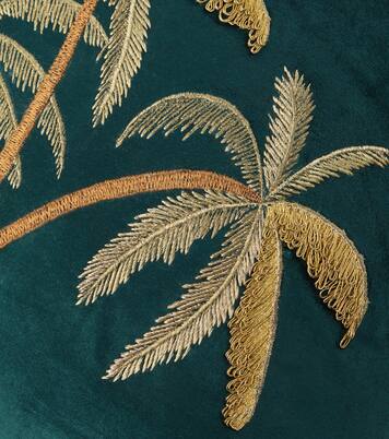 Besticktes Kissen aus Baumwollsamt | Les-Ottomans