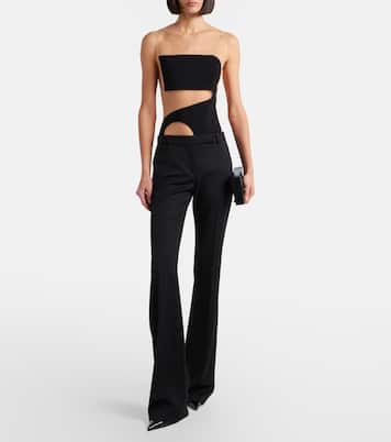 Satin and tulle bodysuit | Courrèges