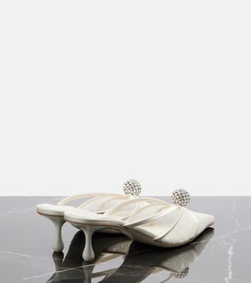 Sana embellished leather-trimmed lace mules | Jimmy Choo