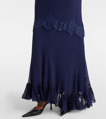 Robe aus Georgette mit Spitze | Self-Portrait