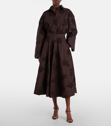 Falda midi Berty de algodón bordada | Rotate