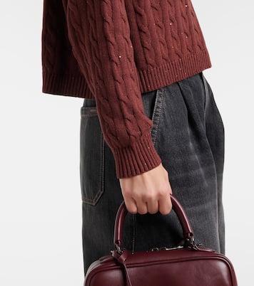 Cable-knit cotton-blend polo sweater | Brunello Cucinelli