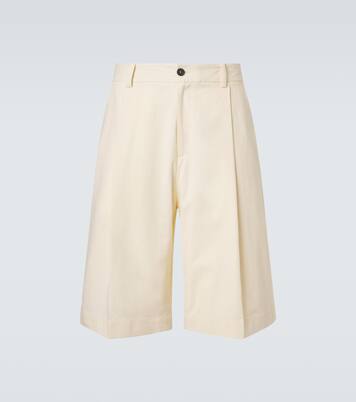 Fowld cotton and linen Bermuda shorts | Studio Nicholson