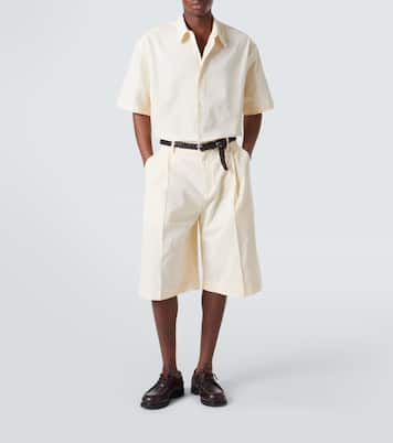 Fowld cotton and linen Bermuda shorts | Studio Nicholson