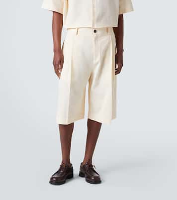 Fowld cotton and linen Bermuda shorts | Studio Nicholson