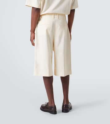 Fowld cotton and linen Bermuda shorts | Studio Nicholson