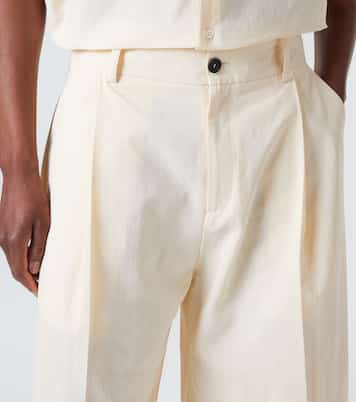 Fowld cotton and linen Bermuda shorts | Studio Nicholson