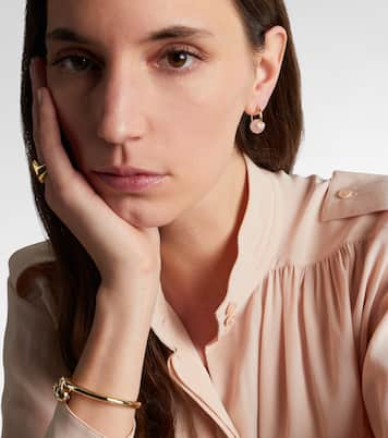 14kt gold (585/1000) earrings with diamonds and morganites | Sydney Evan