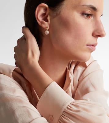 14kt gold (585/1000) earrings with diamonds and morganites | Sydney Evan