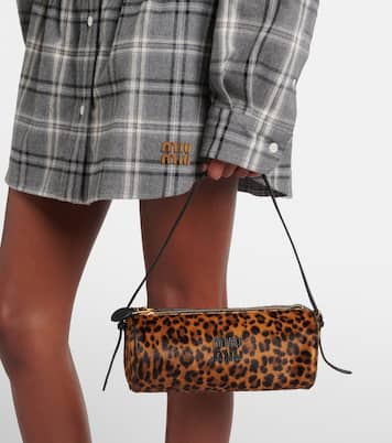 Bedruckte Schultertasche aus Kalbshaar | Miu Miu