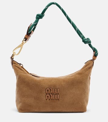 Schultertasche aus Baumwoll-Cord | Miu Miu