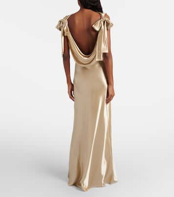 Bow-detail satin gown | Miu Miu