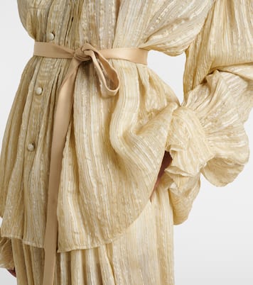 Pleated silk-blend blouse | Xu Zhi