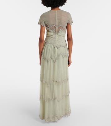 Zaria embellished tiered tulle gown | Costarellos