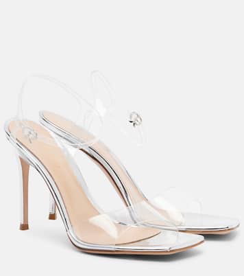 95 leather-trimmed PVC slingback sandals | Gianvito Rossi