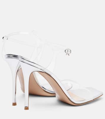 95 leather-trimmed PVC slingback sandals | Gianvito Rossi