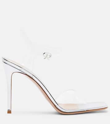 95 leather-trimmed PVC slingback sandals | Gianvito Rossi