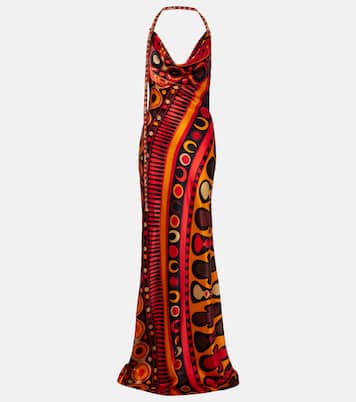 Soleil open-back satin maxi dress | Pucci