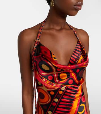 Soleil open-back satin maxi dress | Pucci