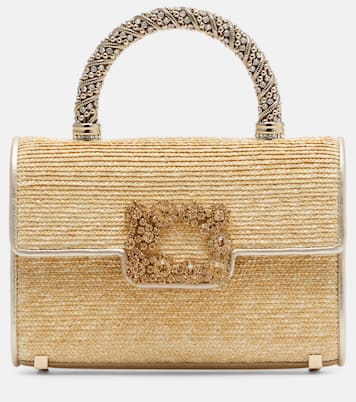Jewel Efflorescence Mini straw tote bag | Roger Vivier