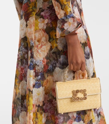 Jewel Efflorescence Mini straw tote bag | Roger Vivier