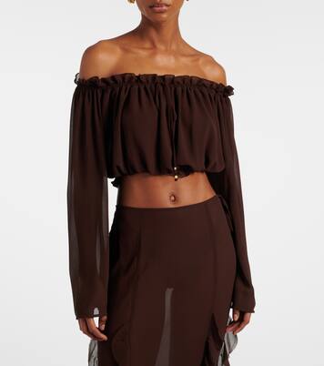 Ora off-shoulder crop top  | Bananhot