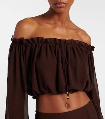 Ora off-shoulder crop top  | Bananhot