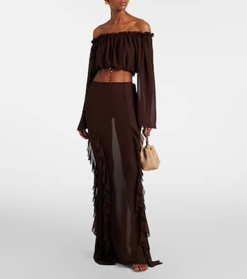 Ora off-shoulder crop top  | Bananhot