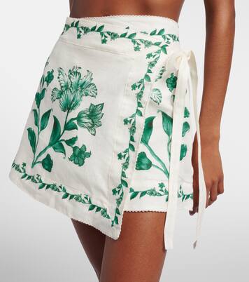 Paréo Luna en lin à fleurs | Agua by Agua Bendita