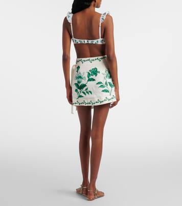 Paréo Luna en lin à fleurs | Agua by Agua Bendita